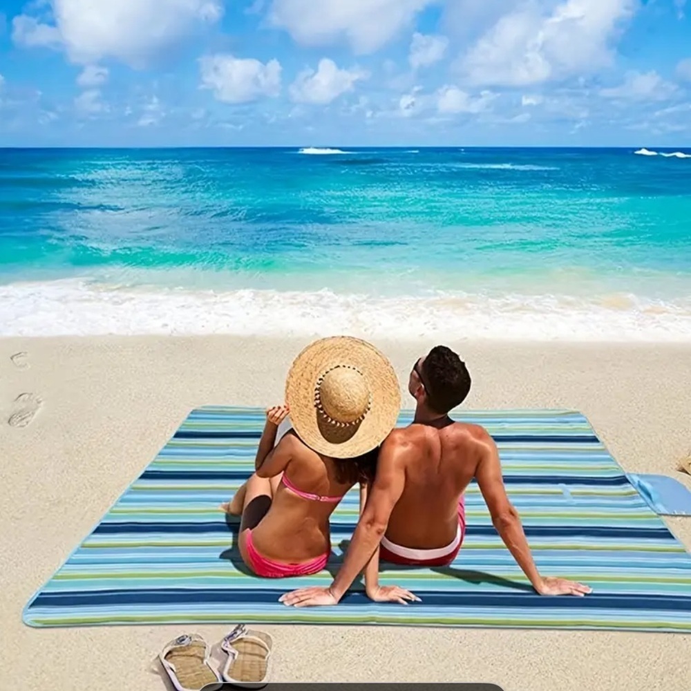 Blue Striped Beach Mat